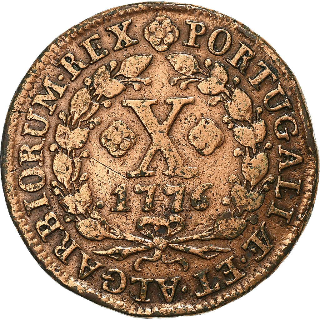 Brazil, Jose I, 10 Reis, 1776, Copper, VF(20-25), KM:174.2