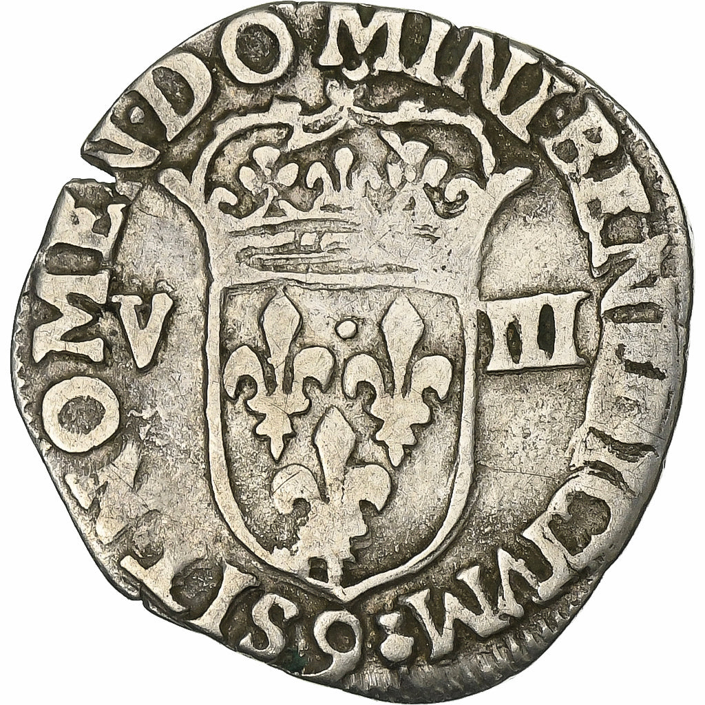 France, Henri IV, 1/8 Ecu, 1603, Rennes, Silver, VF(30-35), Sombart:4688