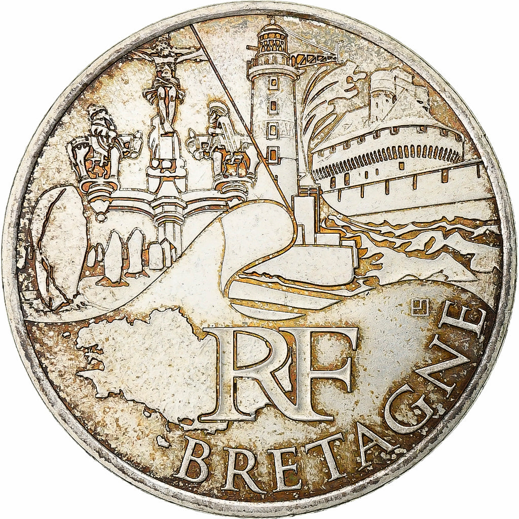 France, 10 Euro, Bretagne, 2011, Paris, Argent, TTB+, KM:1730