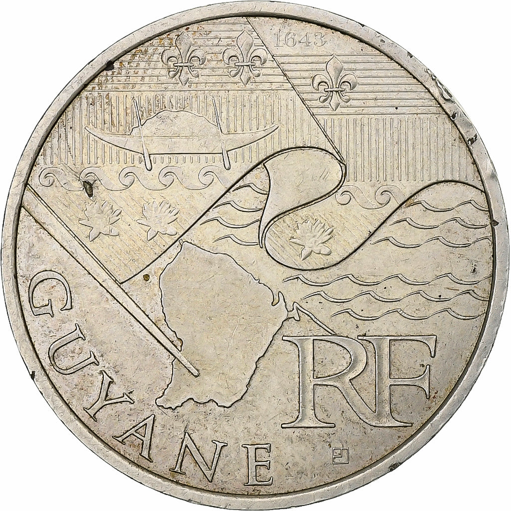 France, 10 Euro, Euros des régions, Guyane, 2010, Argent, TTB, KM:1654