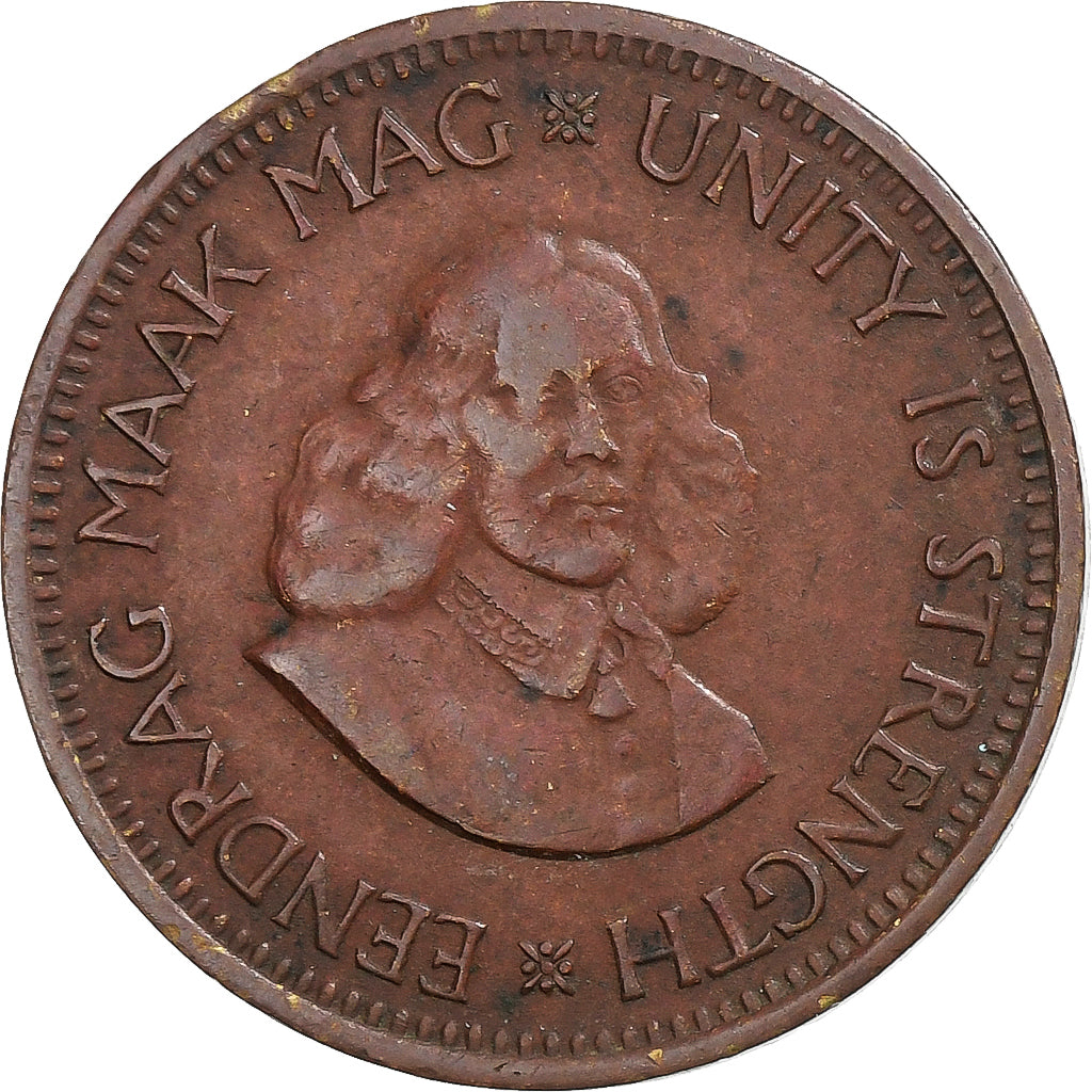 África do Sul, 1/2 Cent, 1961, Latão, VF(20-25), KM:56