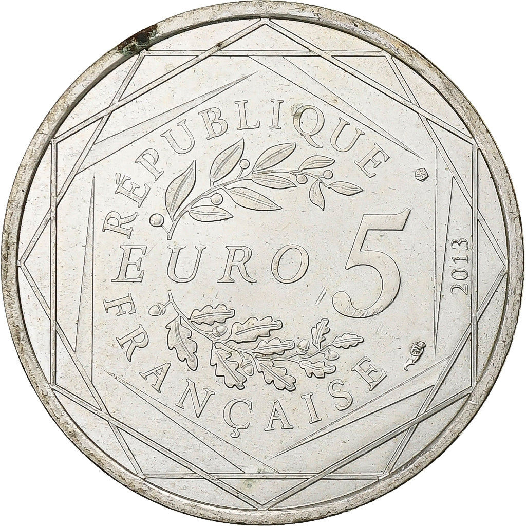 Francja, 5 Euro, Fraternité, 2013, Srebro, AU(55-58), Gadoury:EU647