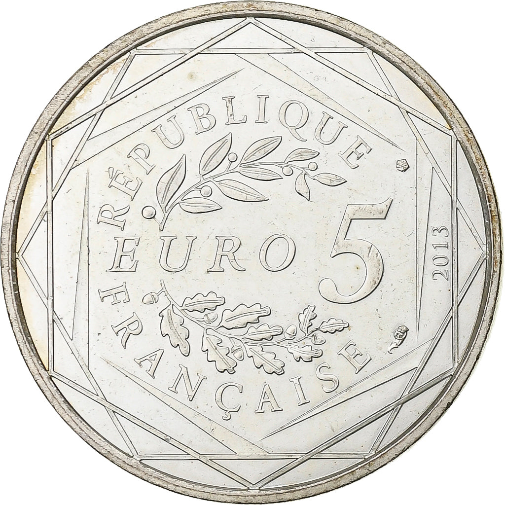 Francja, 5 Euros, Egalité, 2013, Srebro, AU(55-58)