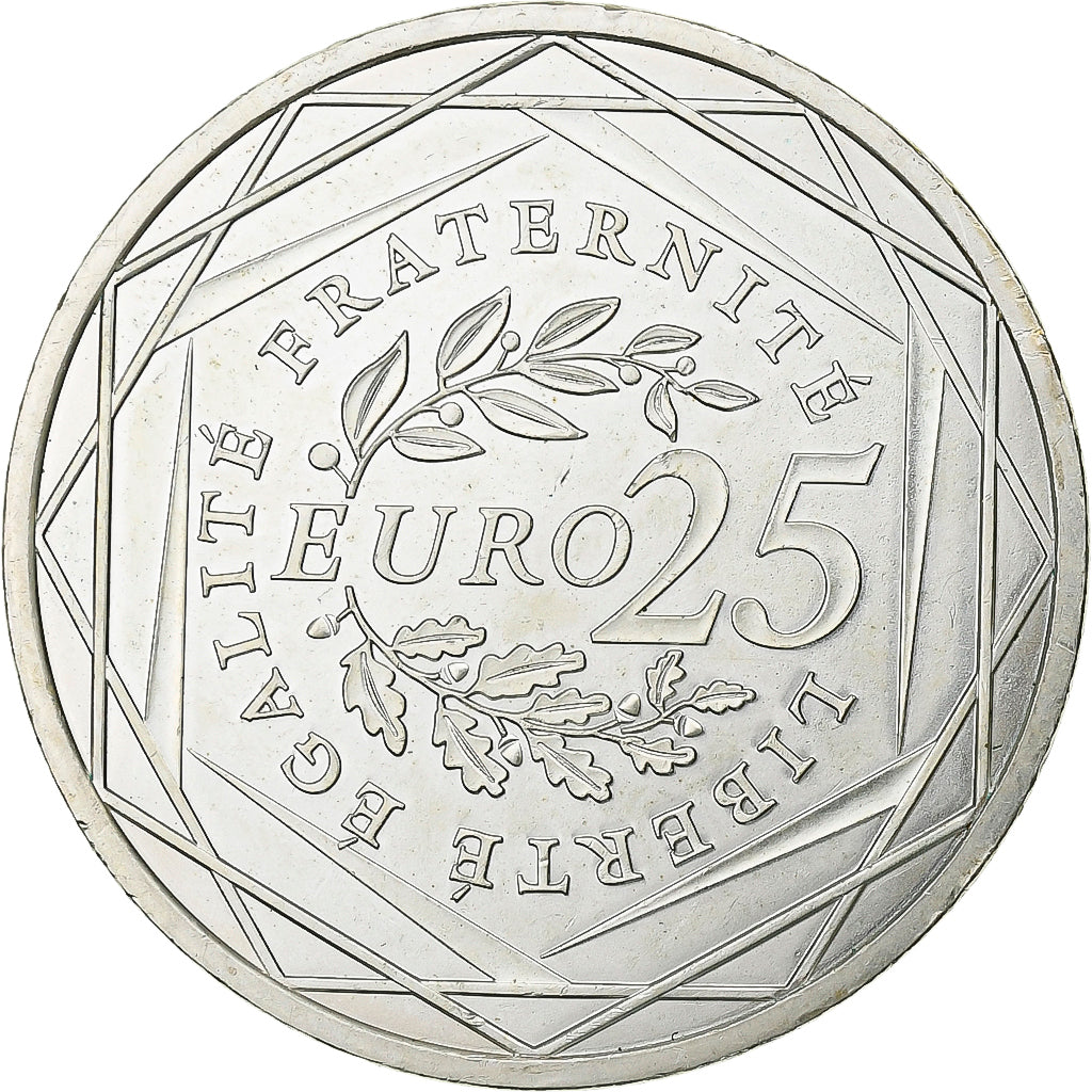 France, 25 Euro, Semeuse, 2009, MDP, Silver, MS(63)