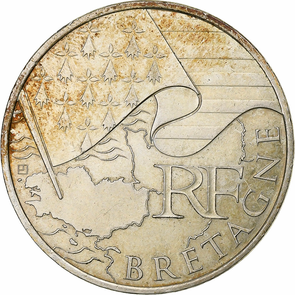 France, 10 Euro, 2010, Bretagne, EF(40-45), Silver, KM:1648