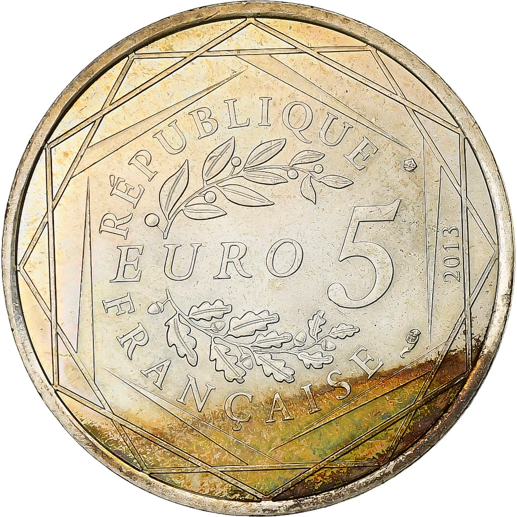 France, 5 Euros, Egalite, 2013, AU(55-58), Silver