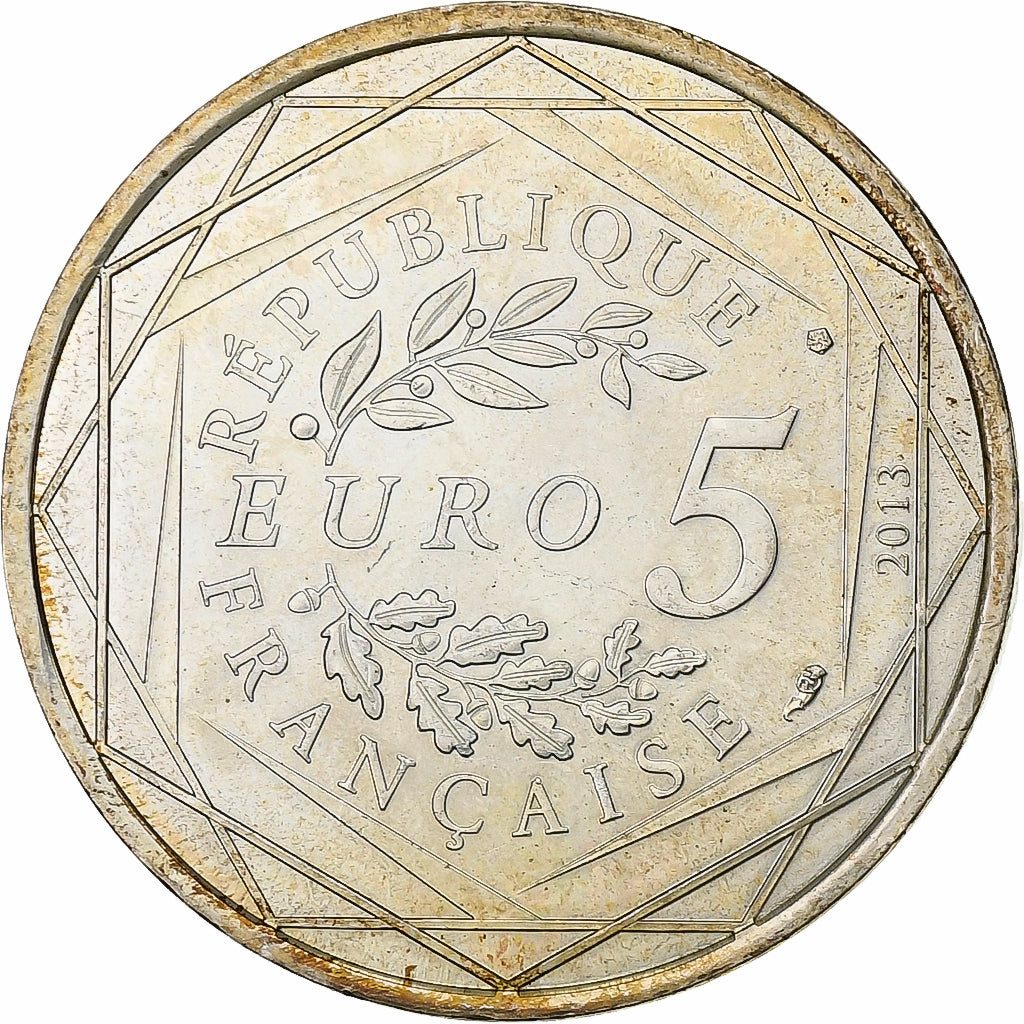 Francja, 5 Euro, Fraternité, 2013, Srebro, MS(63), Gadoury:EU647
