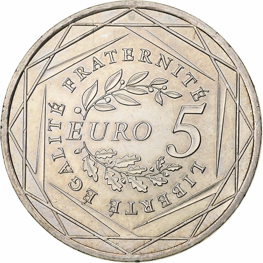 Francja, 5 Euro, Semeuse, 2008, Paris, Srebro, AU(55-58)