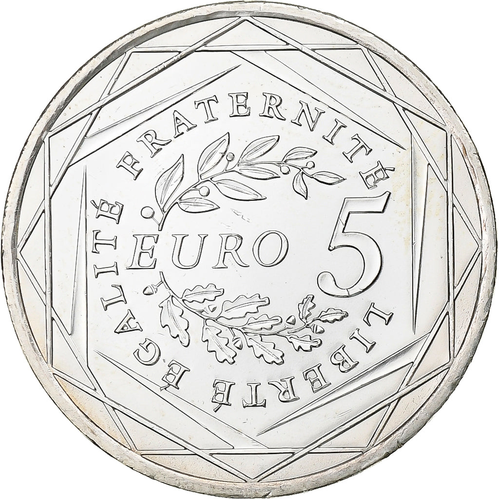 France, 5 Euro, Semeuse, 2008, Paris, Silver, MS(60-62)