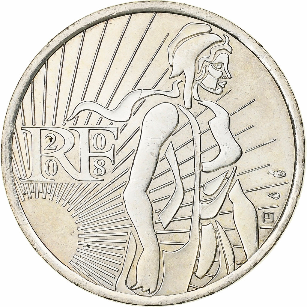 France, 5 Euro, Semeuse, 2008, Paris, Silver, MS(64)