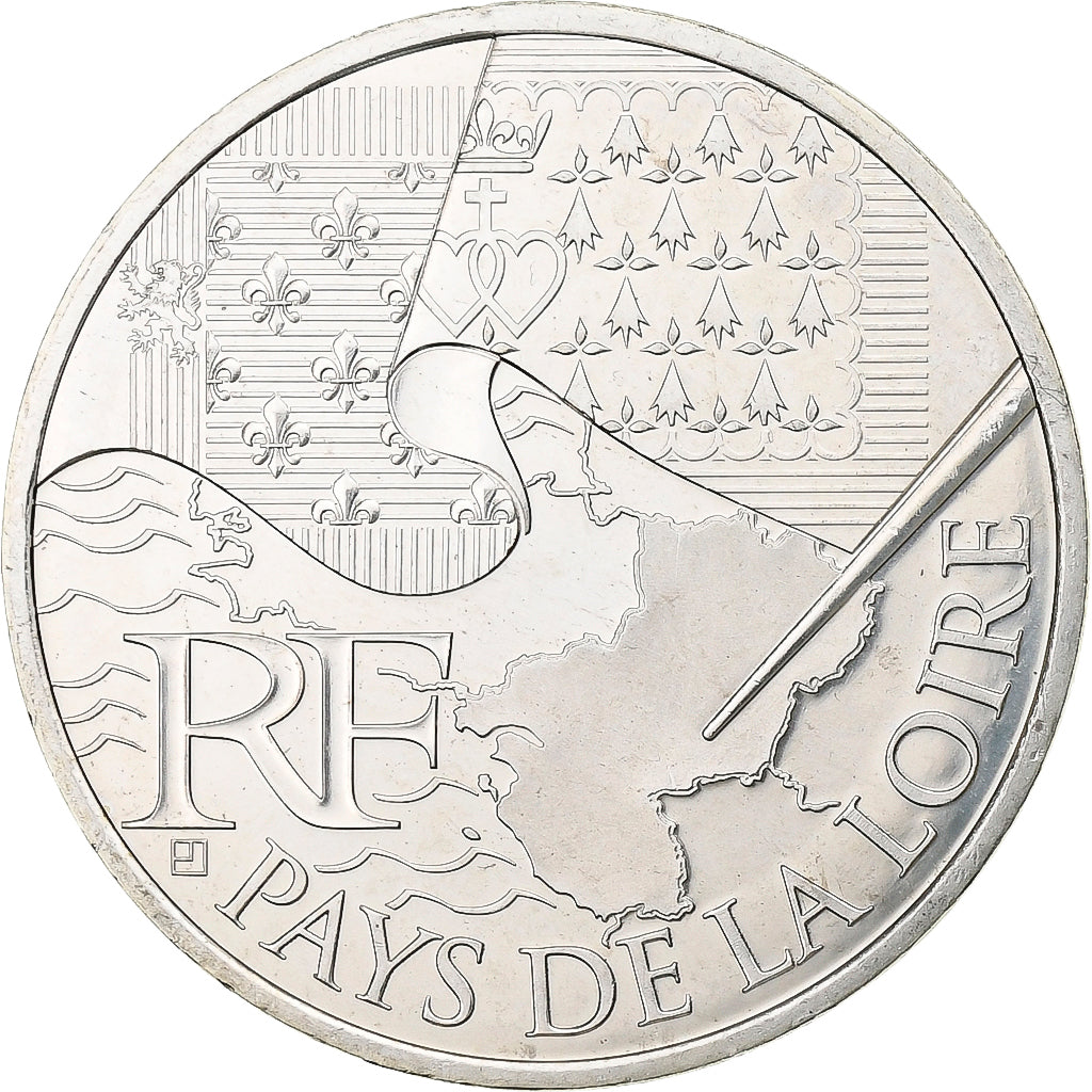 Francia, 10 Euro, Pays De La Loire, 2010, Paris, Argento, SPL-, KM:1665