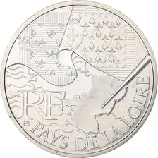 France, 10 Euro, Pays De La Loire, 2010, Paris, Silver, MS(60-62), KM:1665