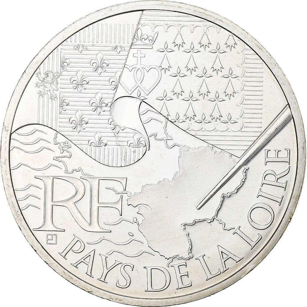 Frankreich, 10 Euro, Pays De La Loire, 2010, Paris, Silber, UNZ, KM:1665
