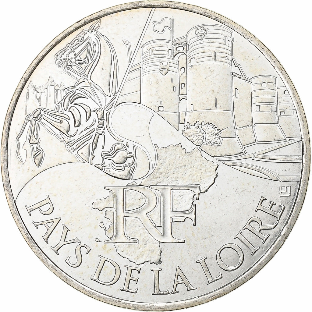 France, 10 Euro, Pays De La Loire, 2011, Paris, Silver, MS(60-62), KM:1746