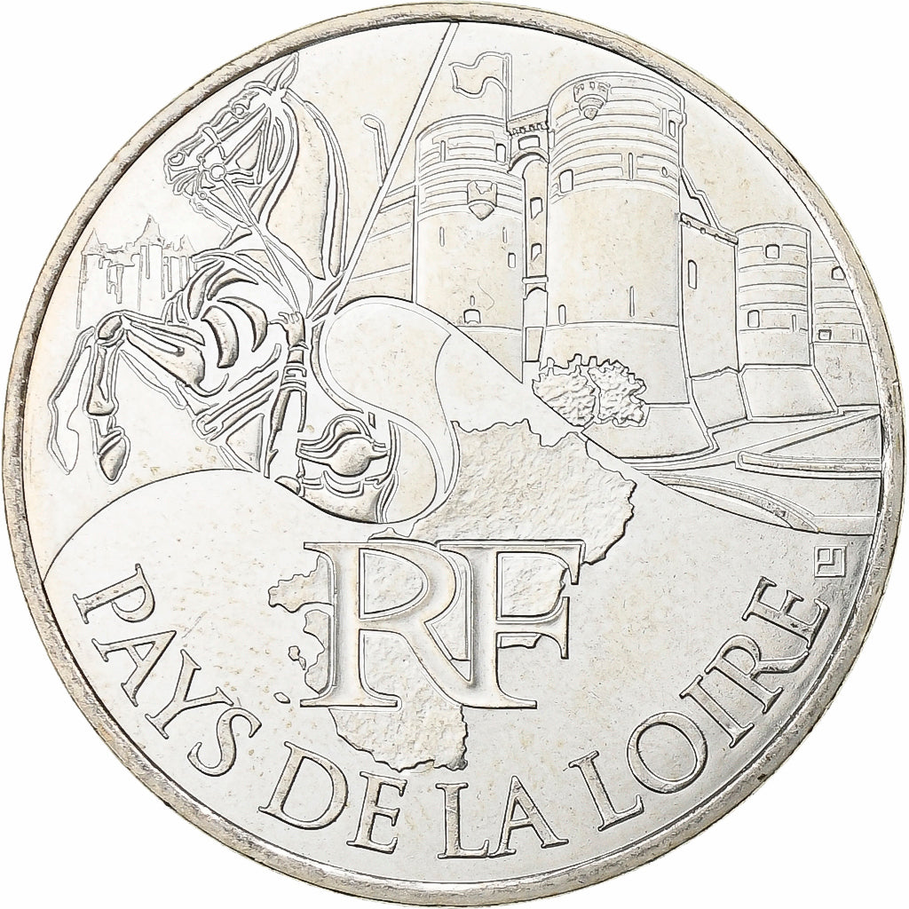 France, 10 Euro, Pays De La Loire, 2011, Paris, Silver, MS(63), KM:1746