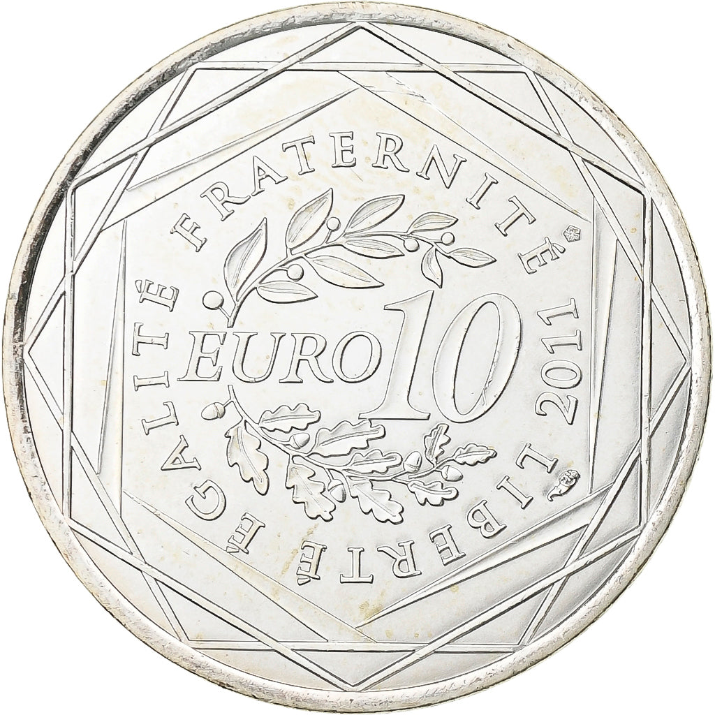 Francja, 10 Euro, Pays De La Loire, 2011, Paris, Srebro, MS(63), KM:1746