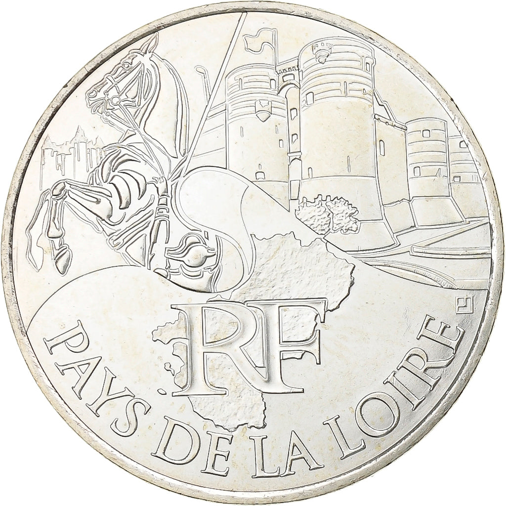 France, 10 Euro, Pays De La Loire, 2011, Paris, Argent, SPL, KM:1746