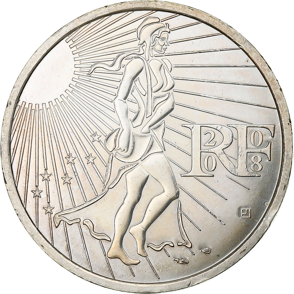 França, 15 Euro, 2008, Prata, MS(63), Gadoury:EU288, KM:1535