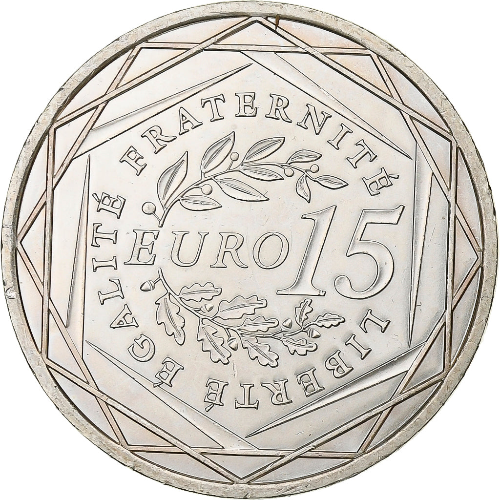 França, 15 Euro, 2008, Prata, MS(63), Gadoury:EU288, KM:1535