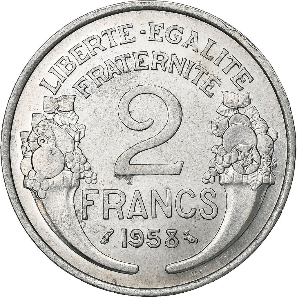 France, 2 Francs, Morlon, 1958, Paris, Aluminium, SUP, Gadoury:538a, KM:886a.1