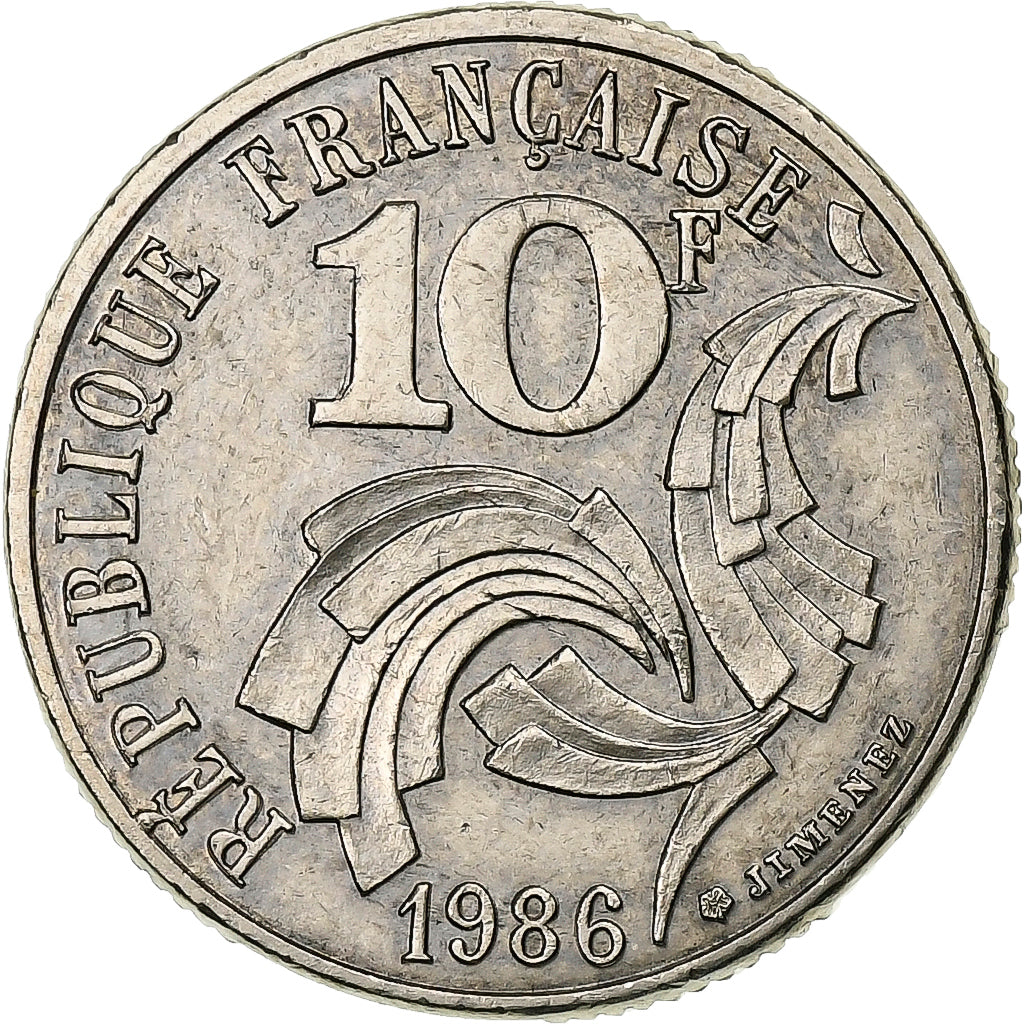France, 10 Francs, 1986, Paris, Nickel, EF(40-45), Gadoury:824, KM:E132