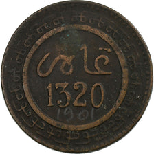Morocco, 'Abd al-Aziz, 5 Mazunas, 1320, bi-Bariz, Bronze, VF(20-25), KM:16.1