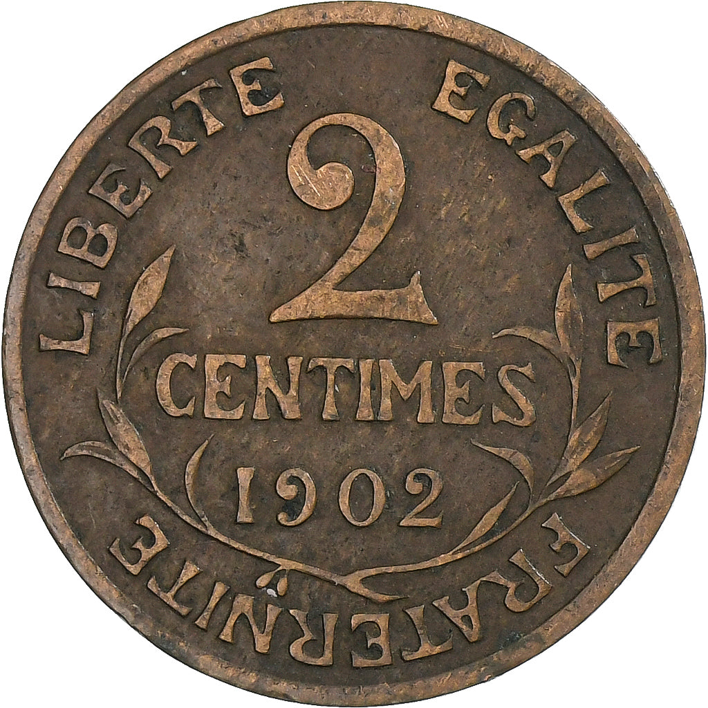 France, 2 Centimes, Dupuis, 1902, Paris, Bronze, VF(20-25), Gadoury:107, KM:841