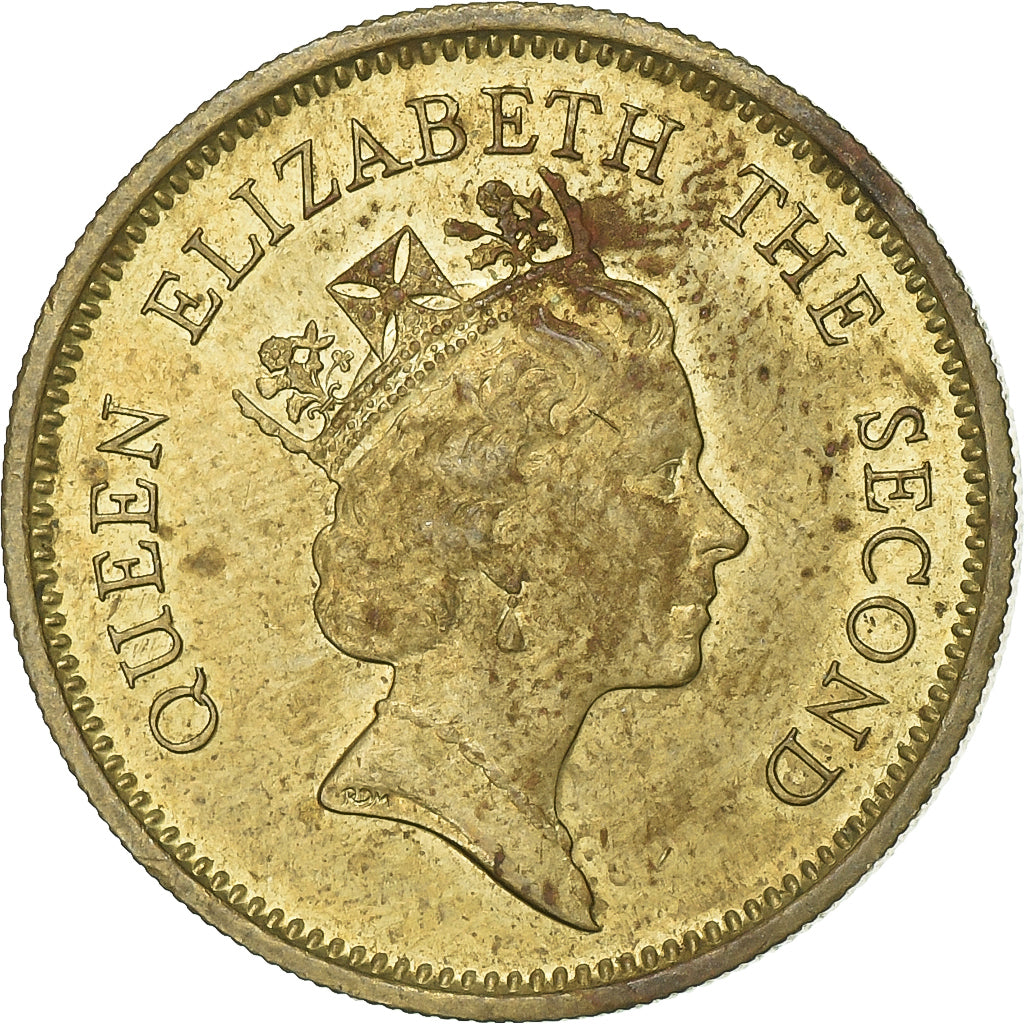 Hong Kong, Elizabeth II, 50 Cents, 1990, Nickel-brass, AU(50-53), KM:62
