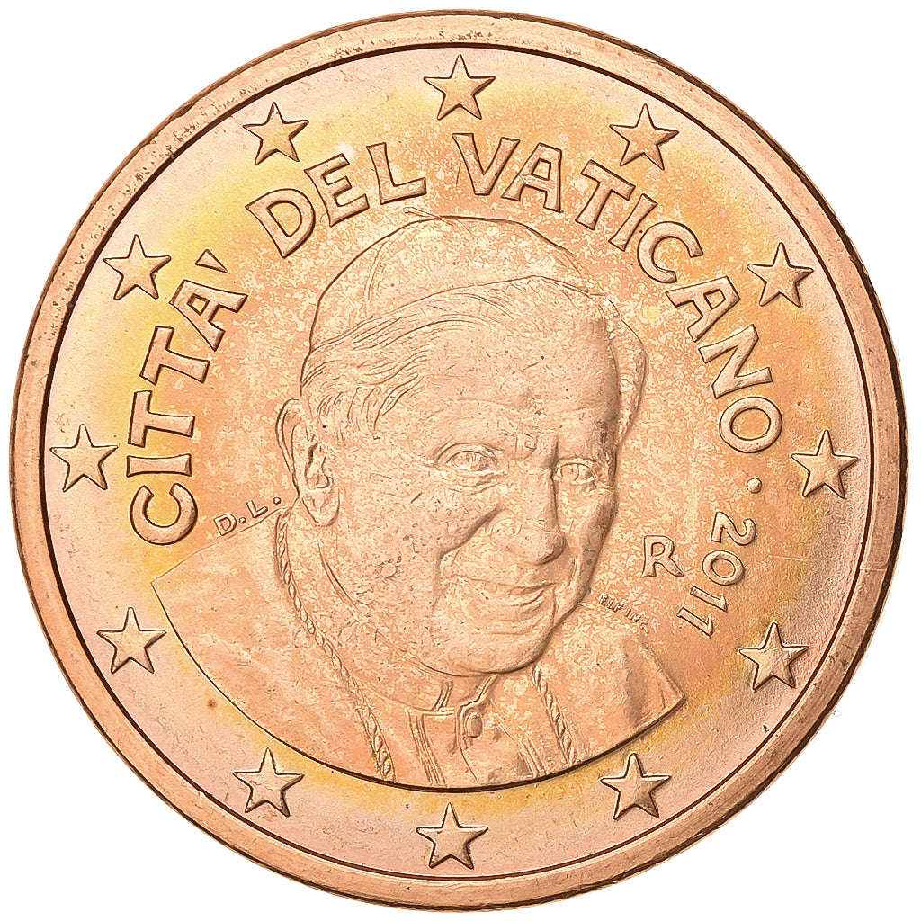 CITTÀ DEL VATICANO, Benedict XVI, 5 Euro Cent, 2011, Rome, Acciaio placcato