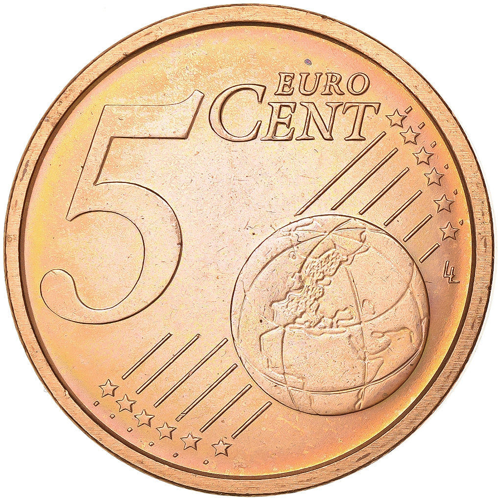 CITTÀ DEL VATICANO, Benedict XVI, 5 Euro Cent, 2011, Rome, Acciaio placcato