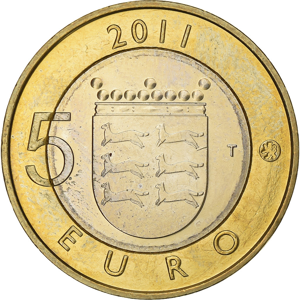 Finland, 5 Euro, 2011, Vantaa, Bi-Metallic, ZF+, KM:171