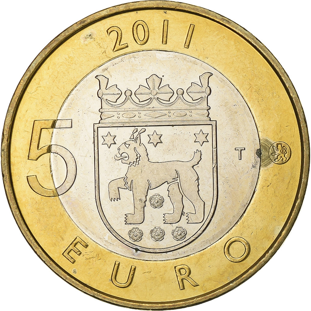 Finland, 5 Euro, 2011, Vantaa, Bi-Metallic, ZF+, KM:161