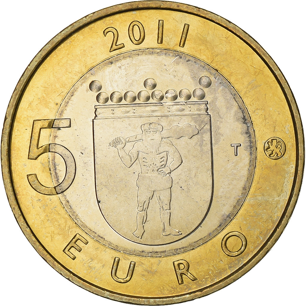 Finlândia, 5 Euro, 2011, Vantaa, Bimetálico, AU(50-53), KM:170