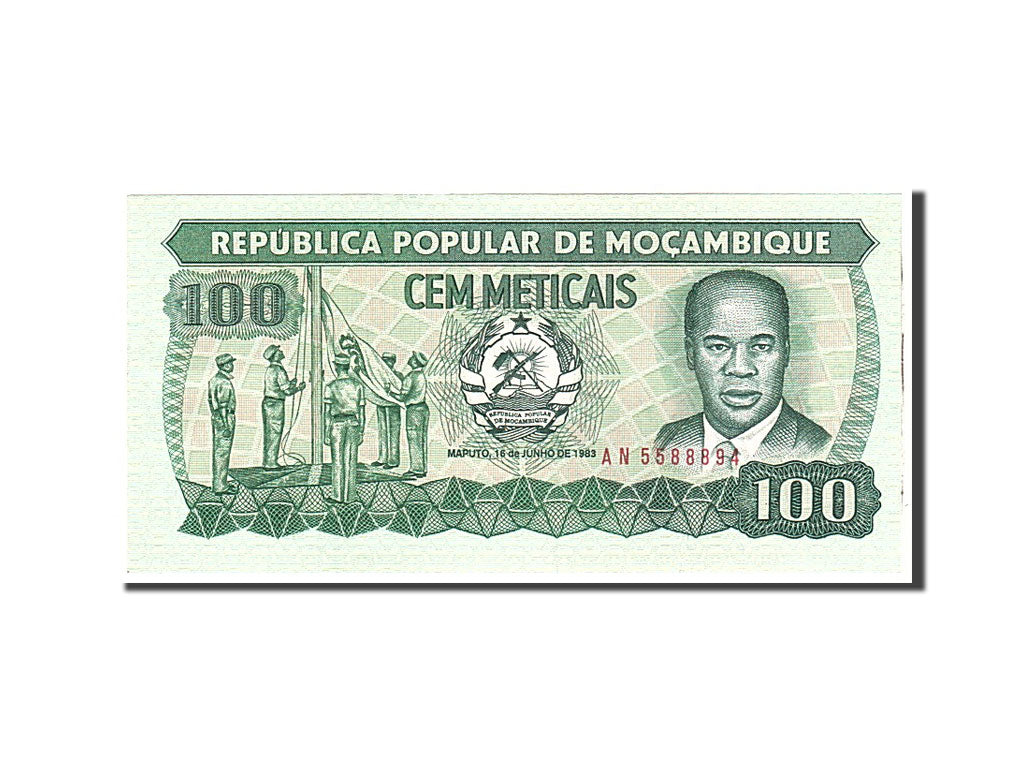 Banknot, Mozambik, 100 Meticais, 1983, 1983-06-16, KM:130a, UNC(63)