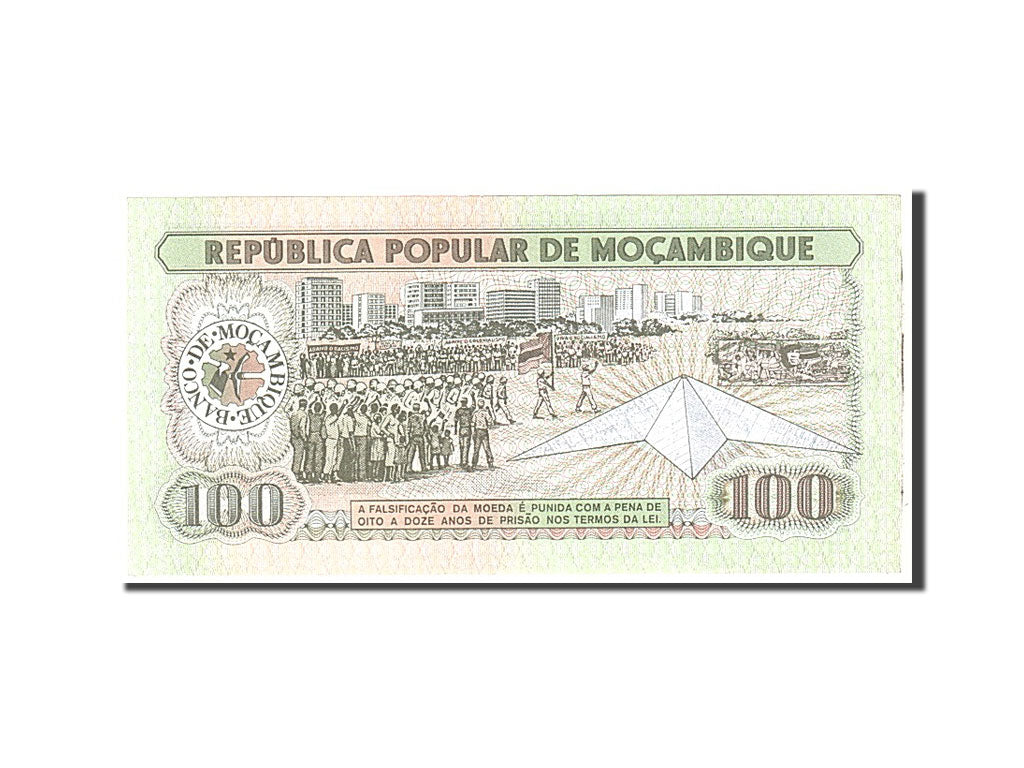 Banknot, Mozambik, 100 Meticais, 1983, 1983-06-16, KM:130a, UNC(63)