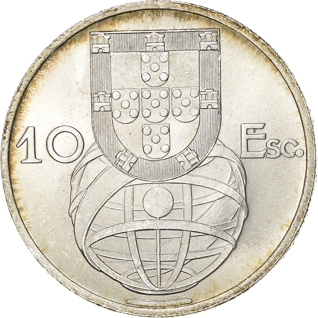 Portugal, 10 Escudos, 1954, Prata, MS(63), KM:586