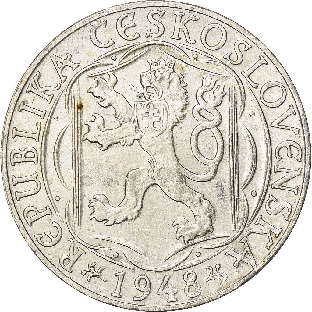 Tchécoslovaquie, 100 Korun, 1948, Argent, SUP+, KM:26