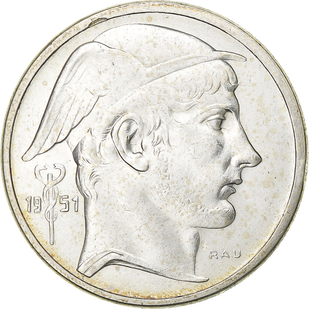 Belgien, 50 Francs, 50 Frank, 1951, Silber, SS+, KM:136.1