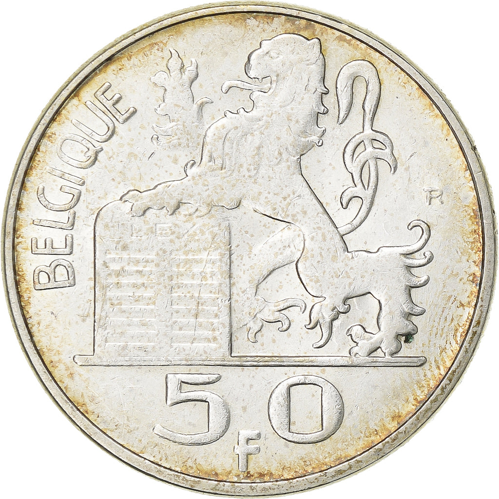 Belgien, 50 Francs, 50 Frank, 1951, Silber, SS+, KM:136.1