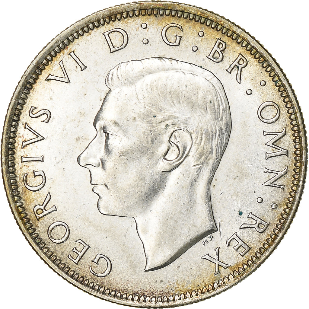 Groot Bretagne, George VI, 1/2 Crown, 1945, Zilver, PR+, KM:856