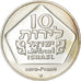 Coin, Israel, 10 Lirot, 1975, Jerusalem, MS(63), Silver, KM:84.1