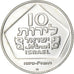 Münze, Israel, 10 Lirot, 1975, Jerusalem, UNZ, Silber, KM:84.1