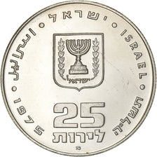 Israel, 25 Lirot, 1975, Jerusalem, Proof, Silver, MS(63), KM:80.2