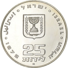 Israel, 25 Lirot, 1975, Jerusalem, Proof, Silver, MS(63), KM:80.2