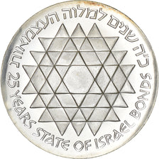 Israel, 25 Lirot, 1975, Jerusalem, BU, Silver, MS(63), KM:81