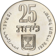 Israel, 25 Lirot, 1976, BU, Silver, MS(60-62), KM:85