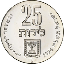Israel, 25 Lirot, 1976, BU, Silver, MS(63), KM:85
