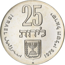 Israele, 25 Lirot, 1976, Jerusalem, BE, Argento, SPL, KM:85