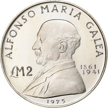 Malta, 2 Pounds, 1975, Silver, MS(60-62), KM:31
