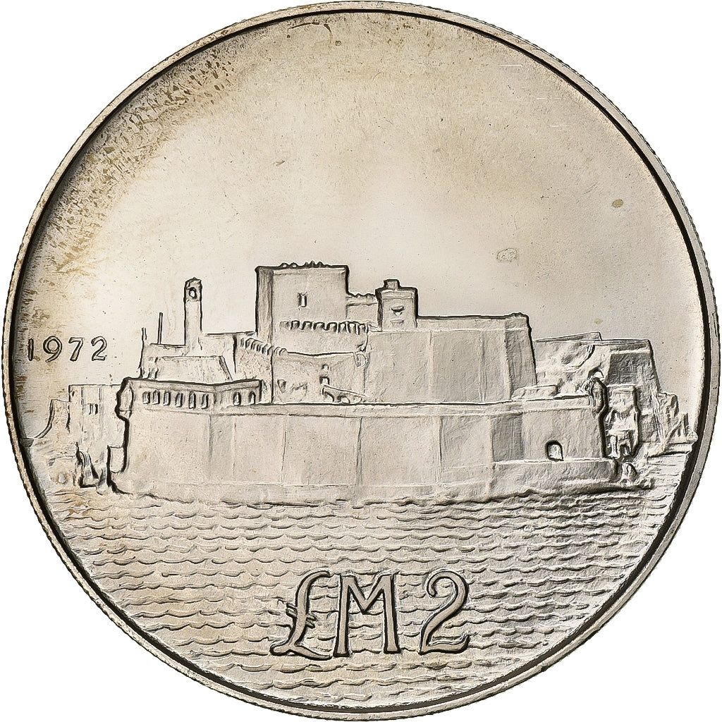 Malta, 2 Pounds, 1972, British Royal Mint, Argento, SPL, KM:14